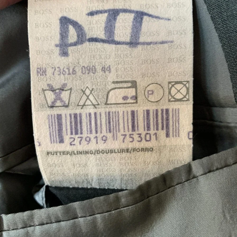 Hugo Boss Sport Coat Men 46L Wool Blazer Einstein Sigma Greenish Gray Union Made